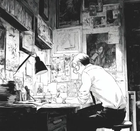 《拳台之外》漫画封面，拳手在擂台灯光下